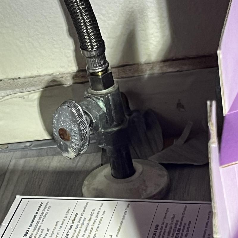 Water shutoff valve with braided hose connection