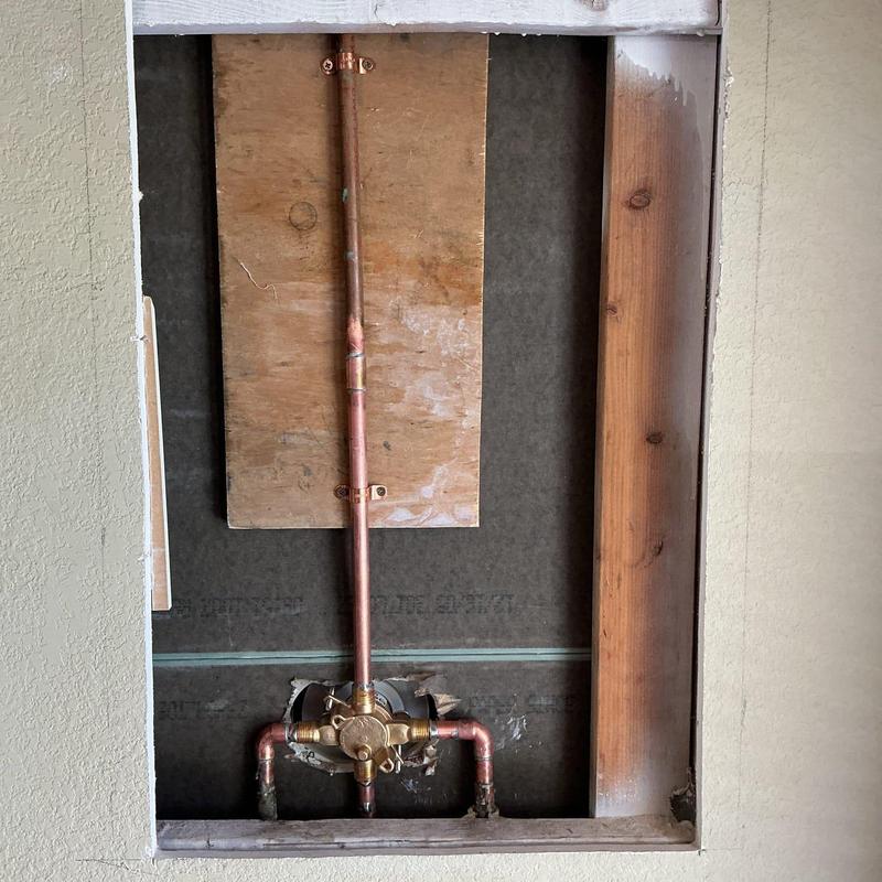 Moen shower valve installation with copper piping