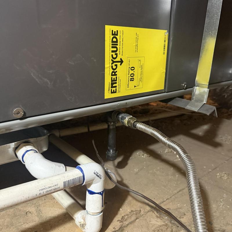 34” shut off valve with drip leg on HVAC unit