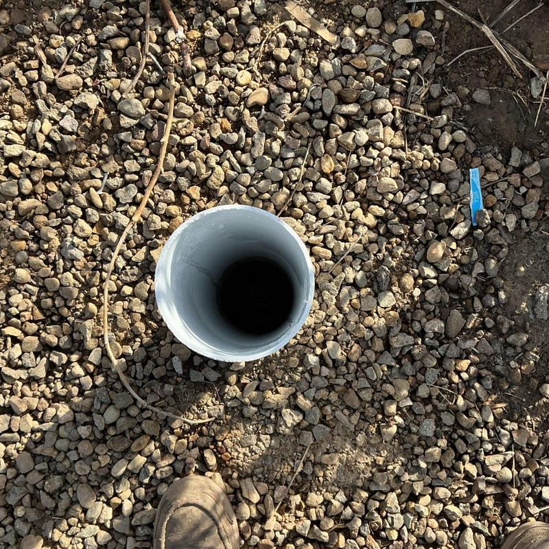 Septic drain field cleanout with standing water Septic drain field cleanout with standing water