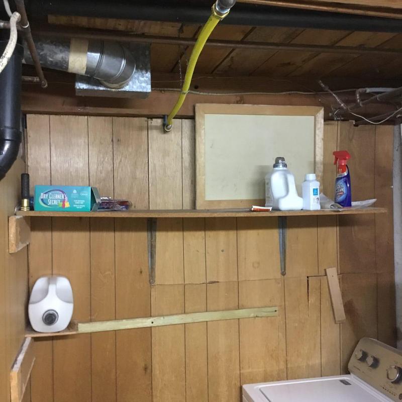 Natural gas line rerouted through wood beam in basement Natural gas line rerouted through wood beam in basement