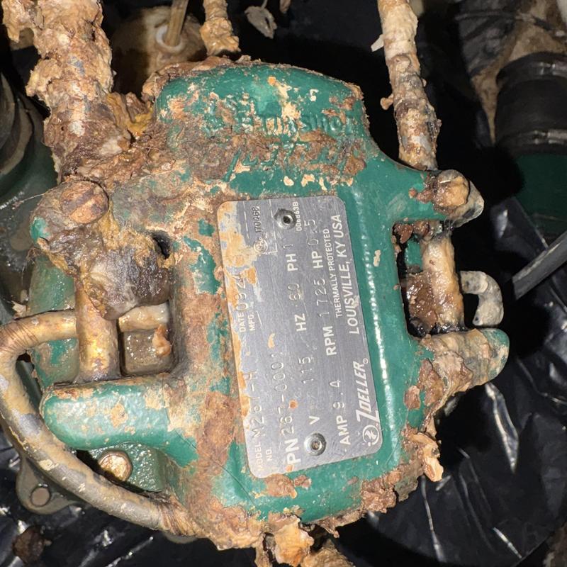Water pump motor with heavy corrosion buildup