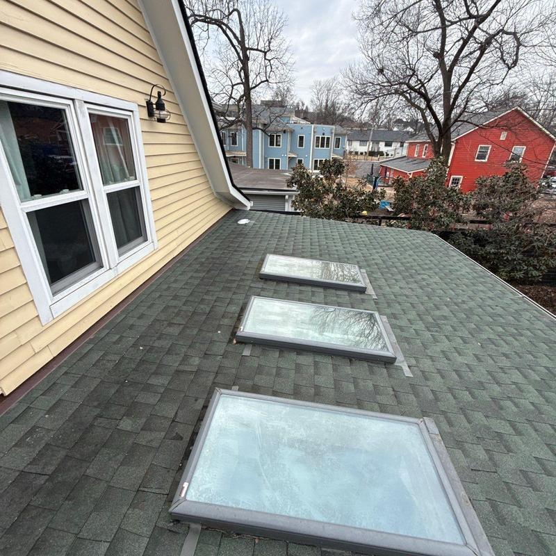 Roof skylights and asphalt shingle roof inspection, Nashville
