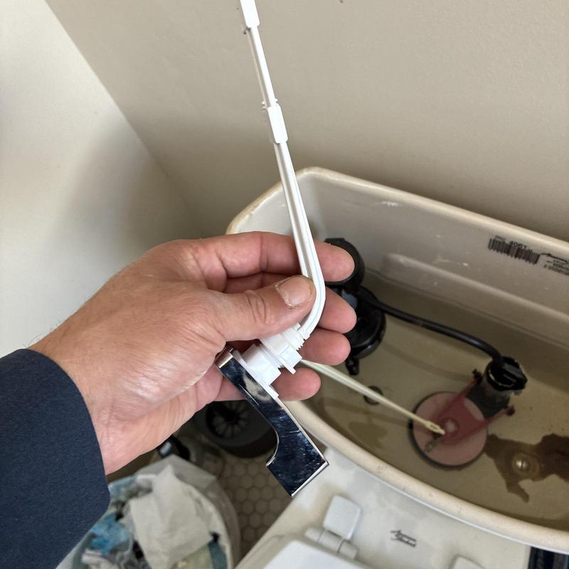 Toilet flush lever replacement inside tank