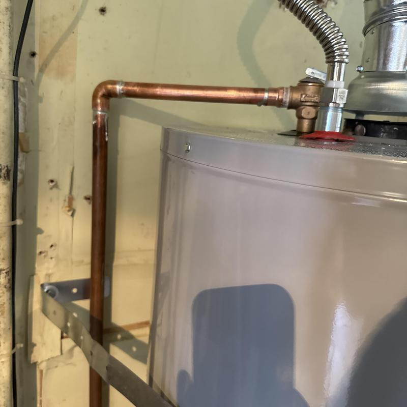 50-gallon water heater with new copper piping