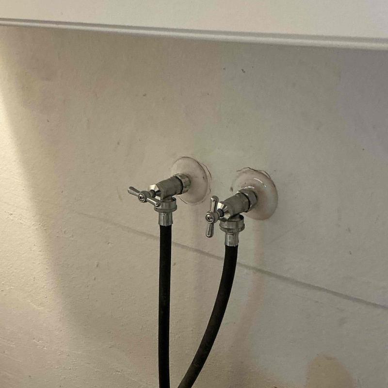 Washing machine hot and cold water valves installation