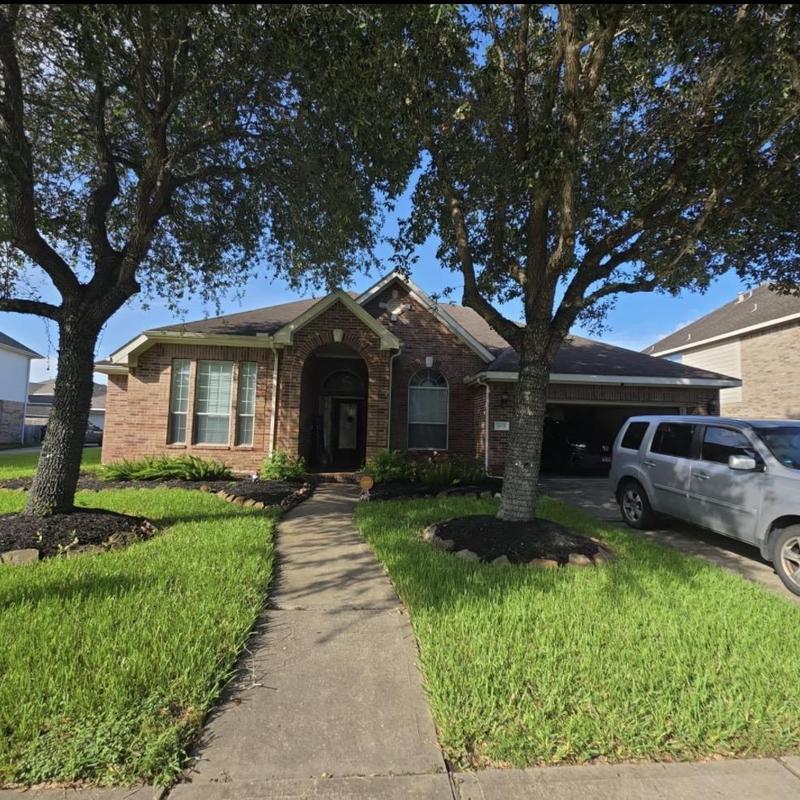 Asphalt shingle roof inspection with hail damage Pearland TX
