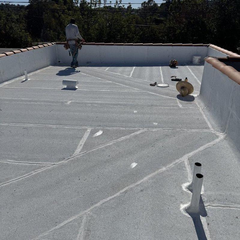 Flat roof surface with inspection and repair prep Flat roof surface with inspection and repair prep