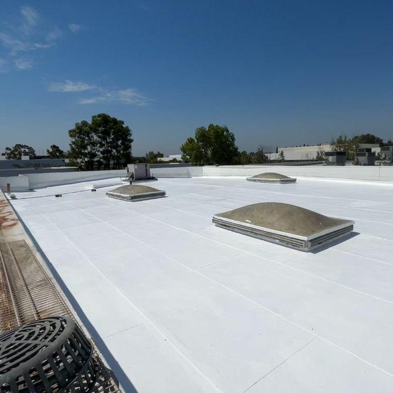 Commercial flat roof with multiple skylights in Arcadia, CA Commercial flat roof with multiple skylights in Arcadia, CA
