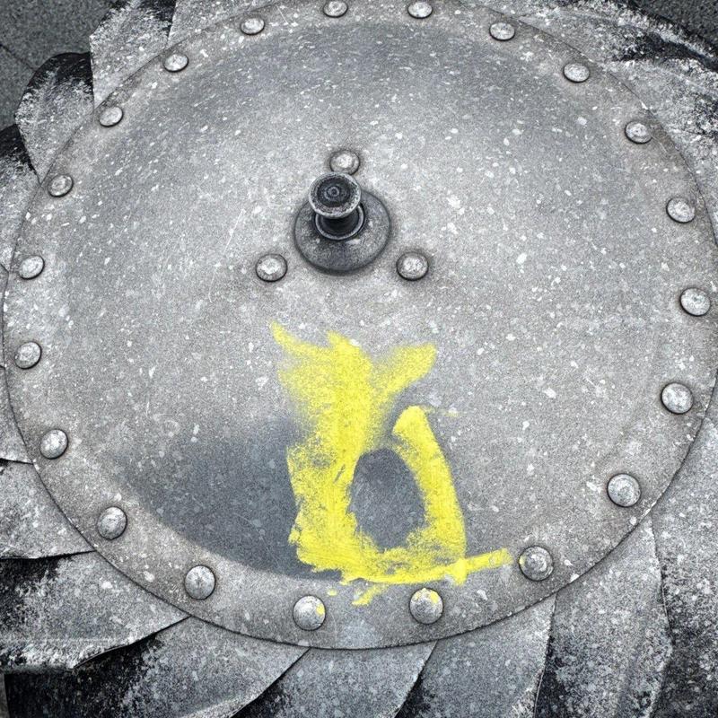 HVAC fan motor with yellow paint marking on housing