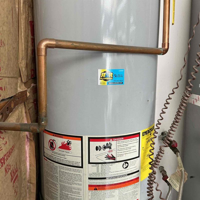 Water heater with copper piping relighting service