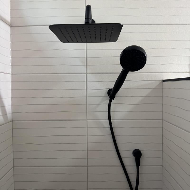 Rain shower head and handheld shower installation Rain shower head and handheld shower installation