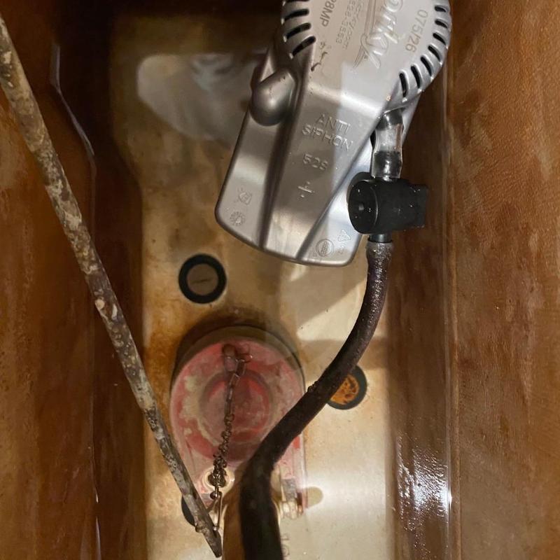 Toilet fill valve installation inside tank
