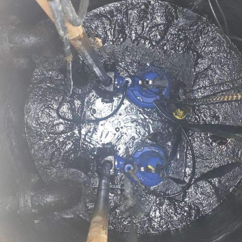 Sulzer 3.8 HP grinder pumps replacement in sump pit