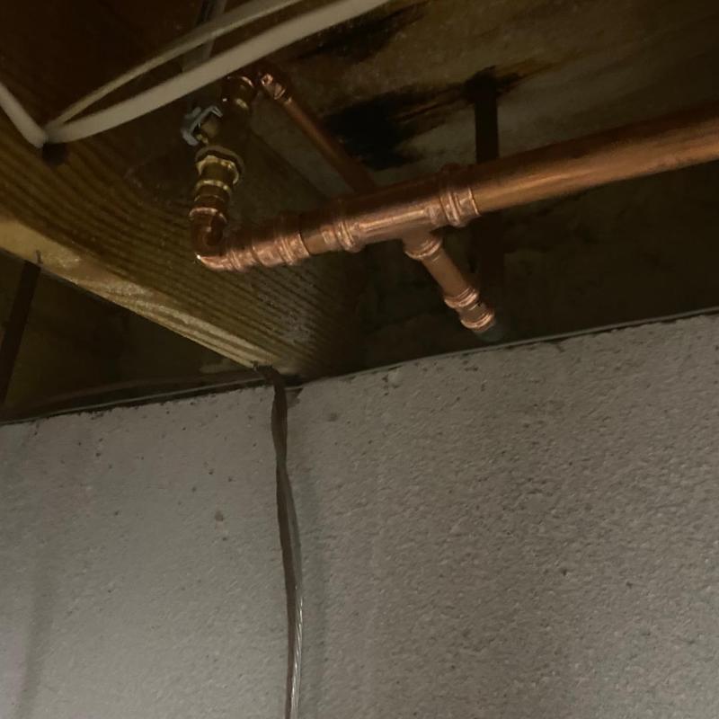 Copper water pipes with shut off valves installation Copper water pipes with shut off valves installation
