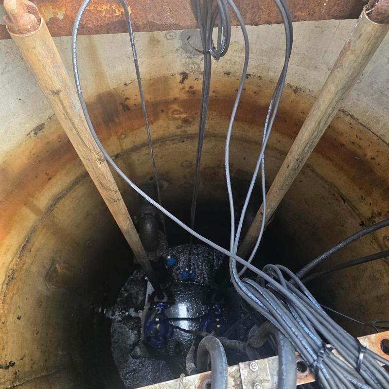 Grinder pump system with replaced float switches
