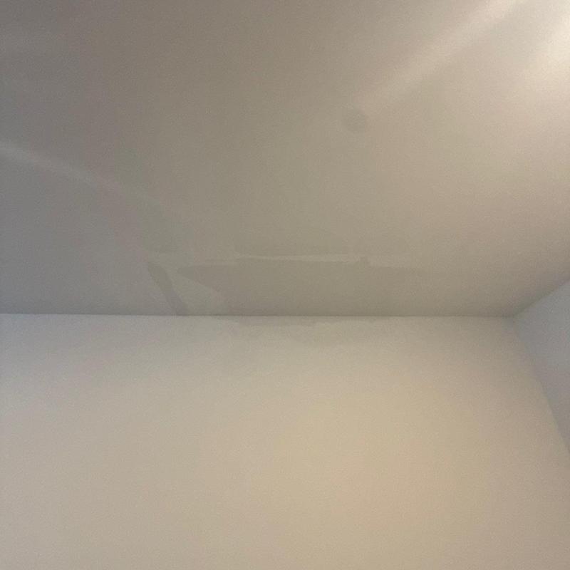 Ceiling with visible water stains and damage