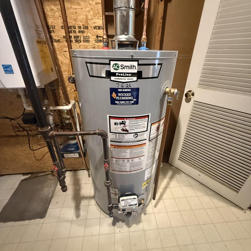 AO Smith water heater with plumbing connections AO Smith water heater with plumbing connections