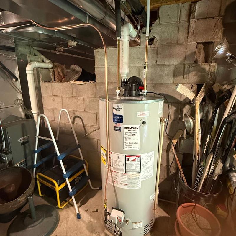 Atmospheric water heater installation in basement Atmospheric water heater installation in basement