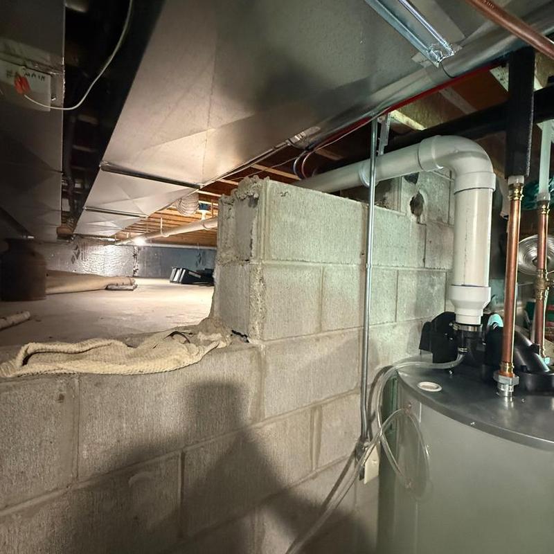 Atmospheric water heater and vent piping in basement Atmospheric water heater and vent piping in basement