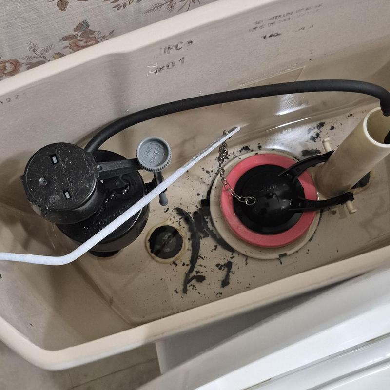 Toilet flapper and flush handle replacement inside tank