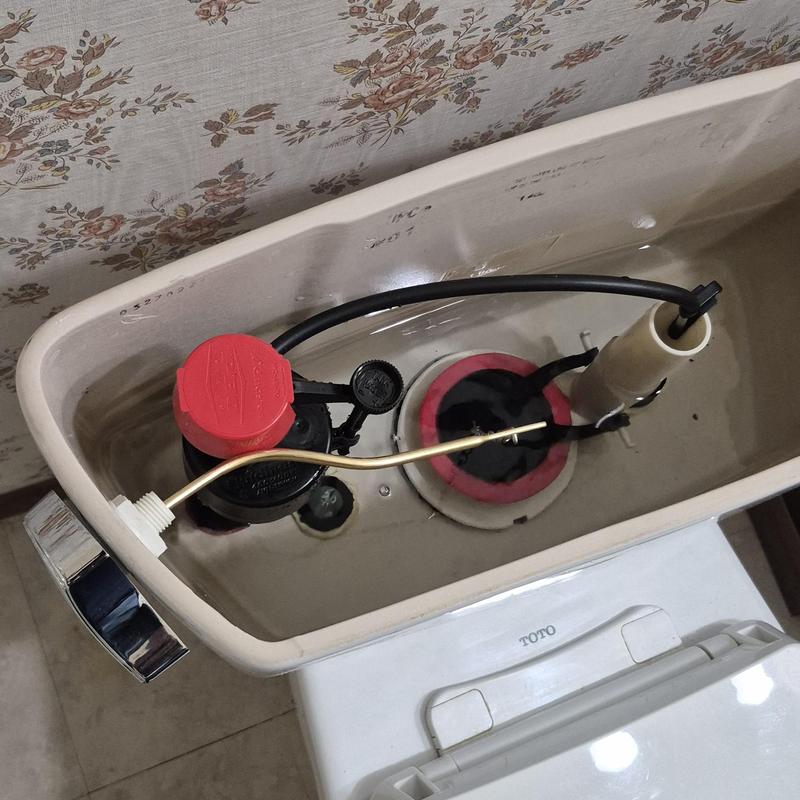 Toto toilet flapper and flush handle replacement inside tank