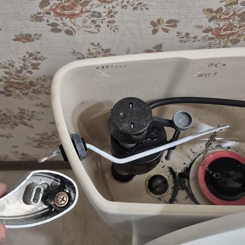 Toilet flapper and flush handle replacement inside tank