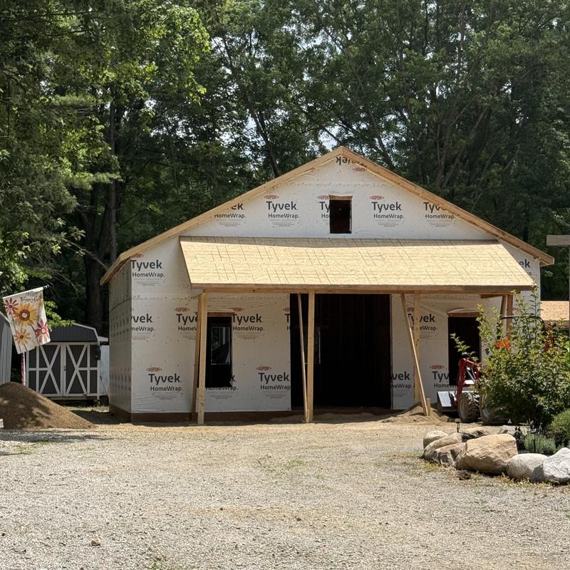 Asphalt shingle roof install on addition framework Asphalt shingle roof install on addition framework