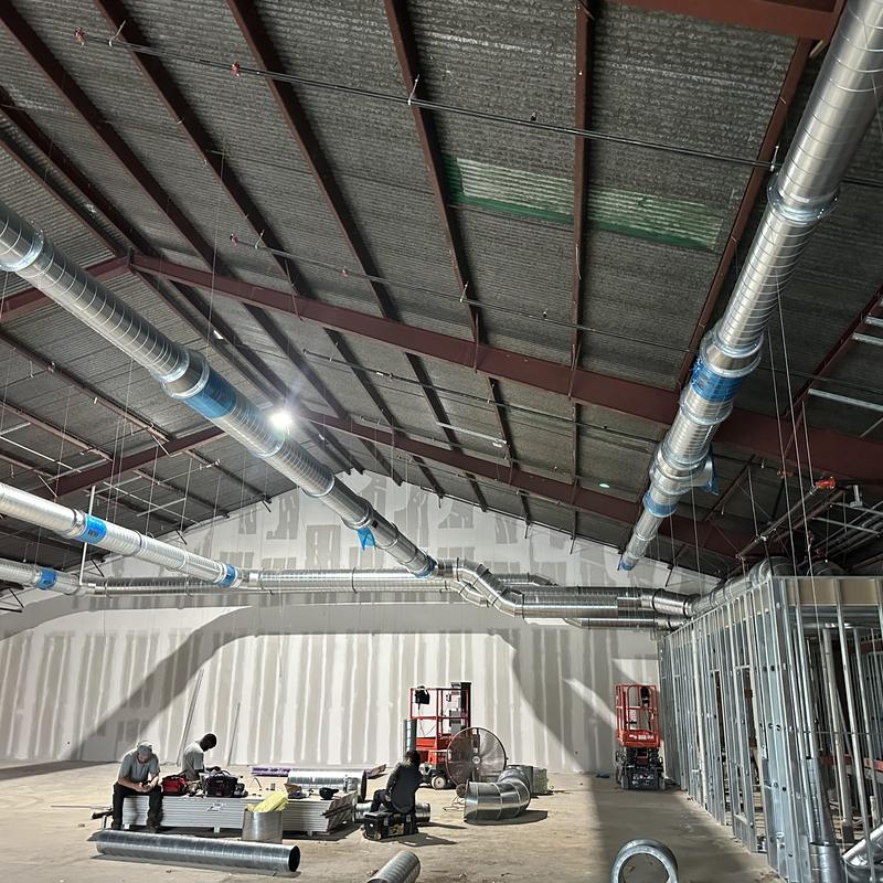 Double wall insulated commercial ductwork installation