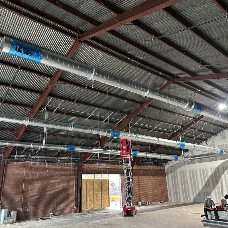 Double wall insulated commercial ductwork installation