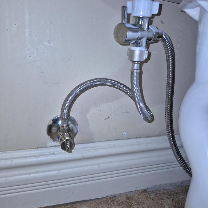 Toilet hose bib and angle stop valve installation