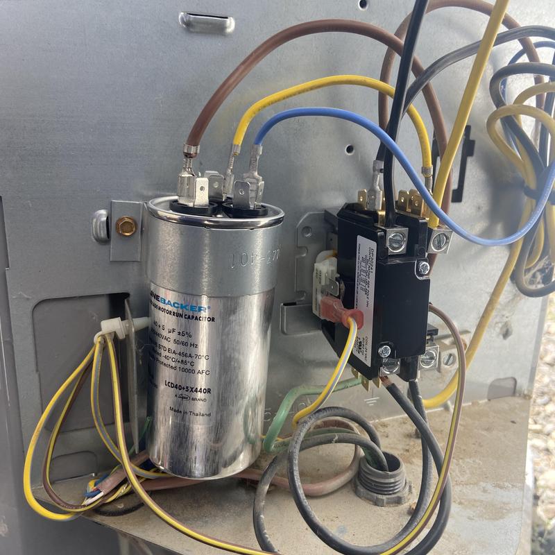 Condenser motor run capacitor and relay wiring setup Condenser motor run capacitor and relay wiring setup