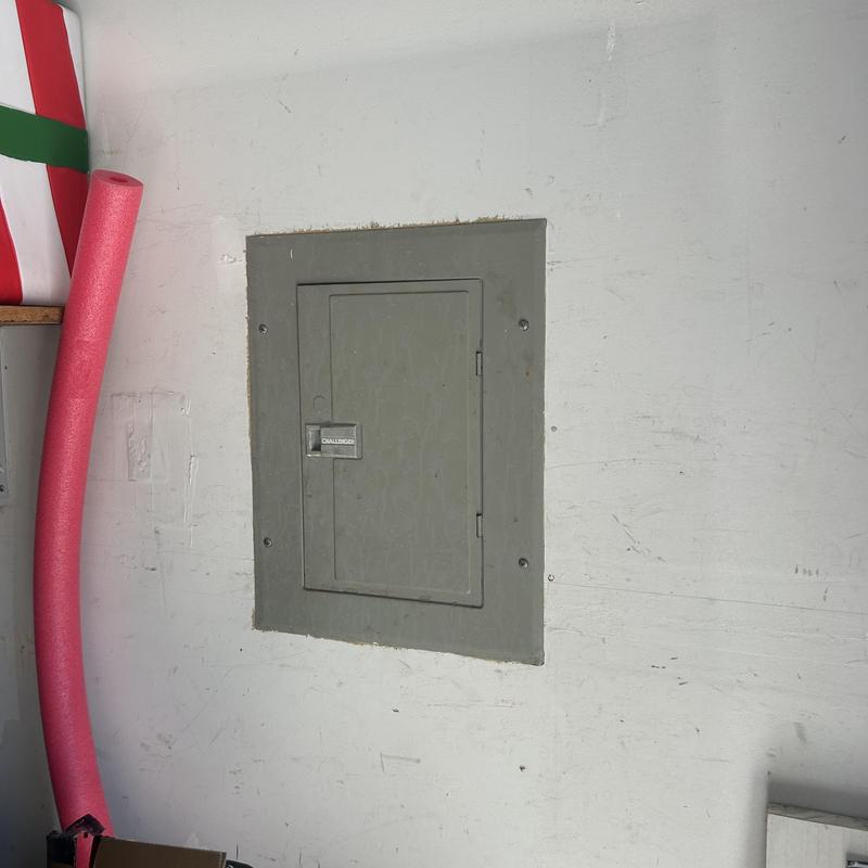 Challenger main service electrical panel on wall Challenger main service electrical panel on wall