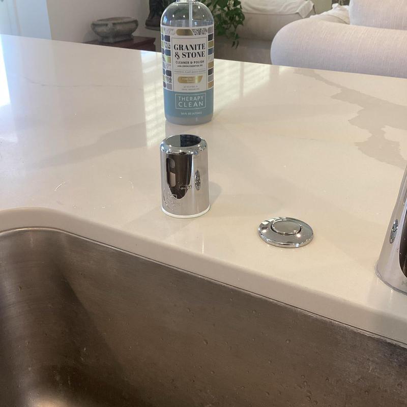 Kitchen sink countertop with soap dispenser parts
