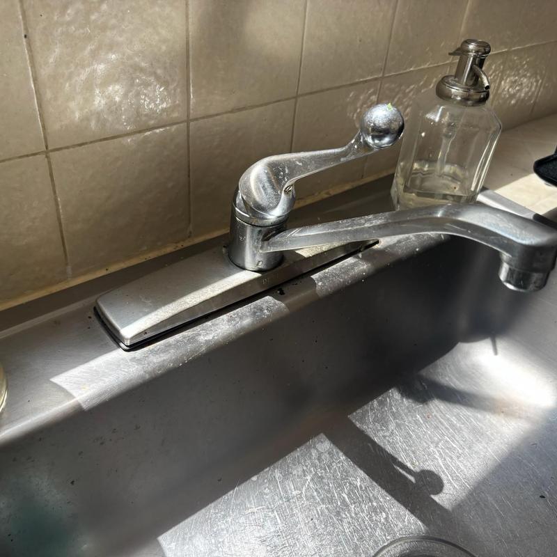 Kitchen faucet with new water supply lines installed