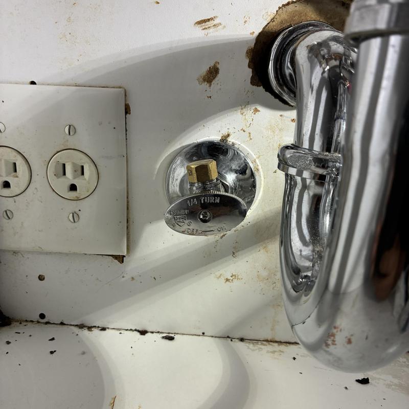 Kitchen sink angle stop valve replacement under counter