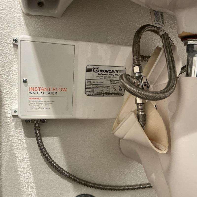Chronomite instant hot water heater installation