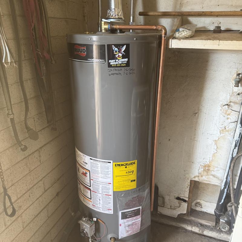 50 gallon gas water heater with copper exhaust pipe