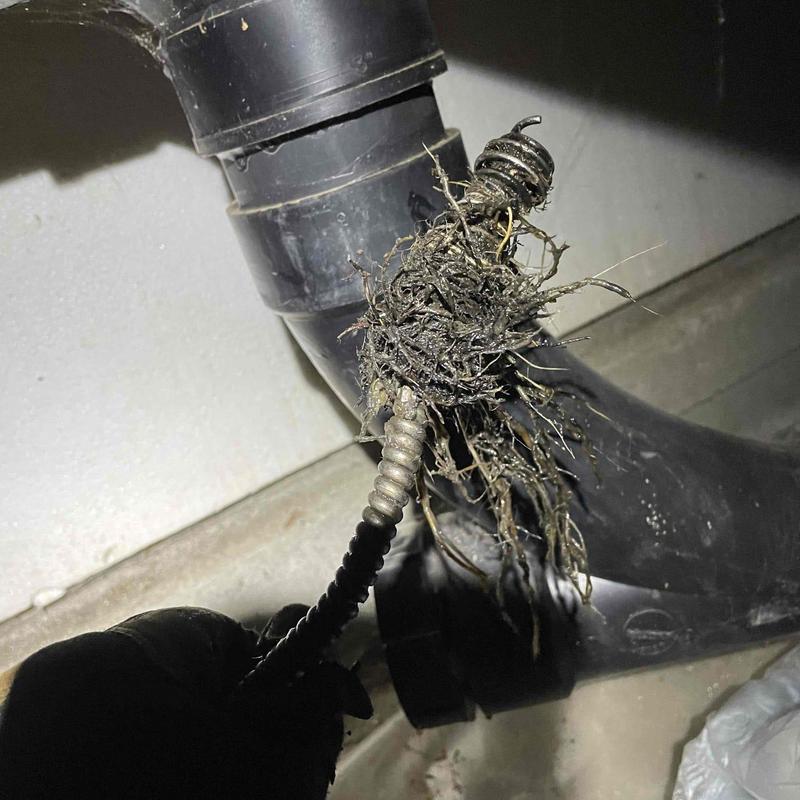 Sewer mainline drain snake with root clog removal Sewer mainline drain snake with root clog removal