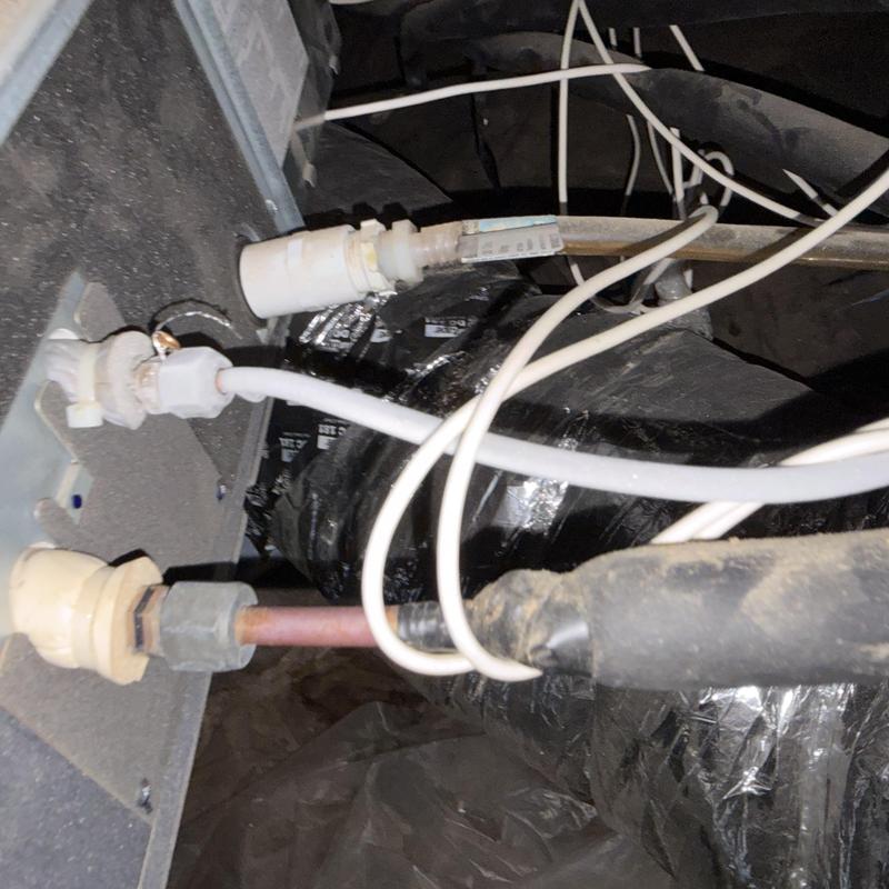 Mini-split system condensate drain and piping connections Mini-split system condensate drain and piping connections