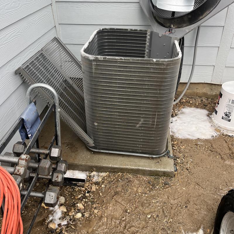 Condenser coil and dual run capacitor inspection and cleaning
