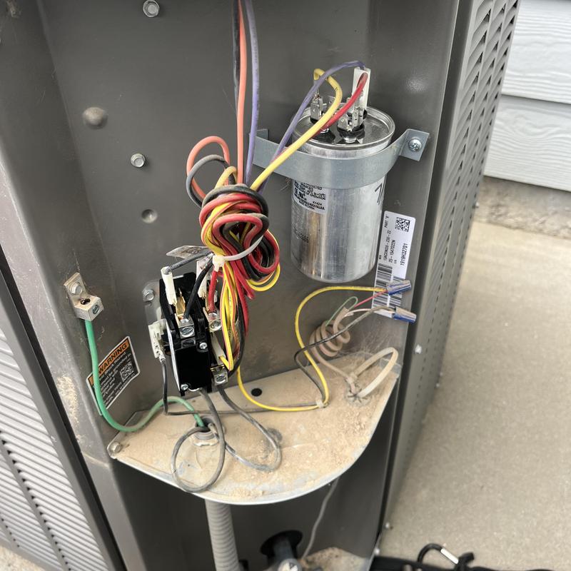 HVAC unit dual run capacitor and wiring repair