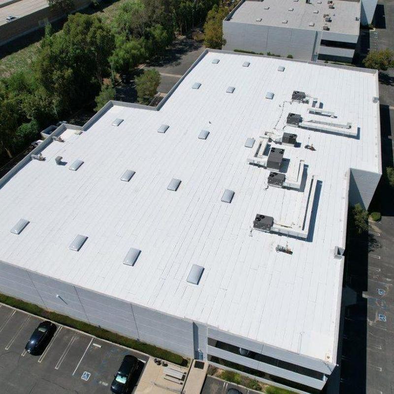Commercial flat roof with HVAC units inspection Commercial flat roof with HVAC units inspection