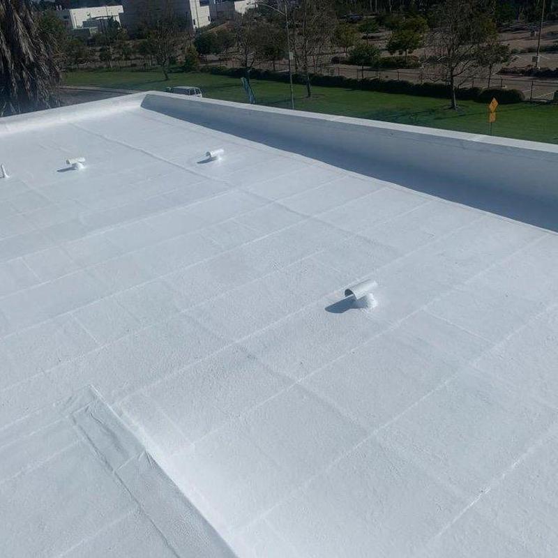 Flat roof membrane with ventilation pipes in Baldwin Park Flat roof membrane with ventilation pipes in Baldwin Park