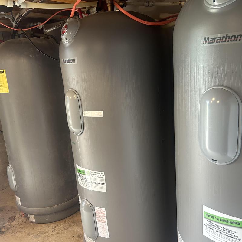 Marathon 85-gallon water heater with replaced element Marathon 85-gallon water heater with replaced element