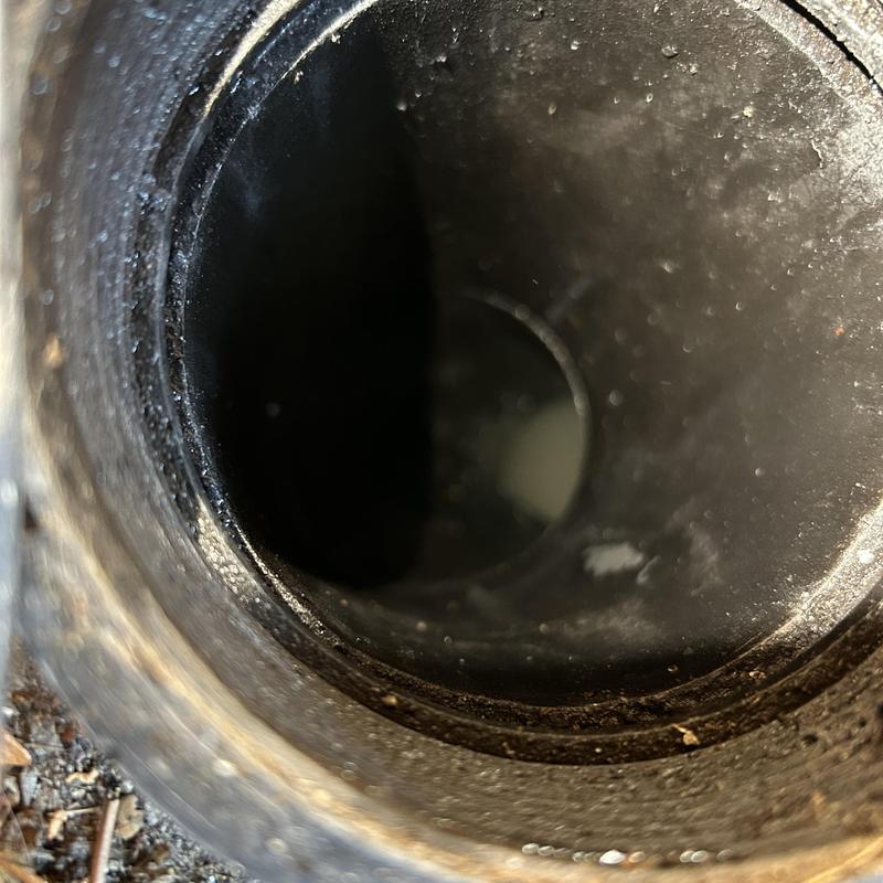 Kitchen drain pipe clogged with debris inside