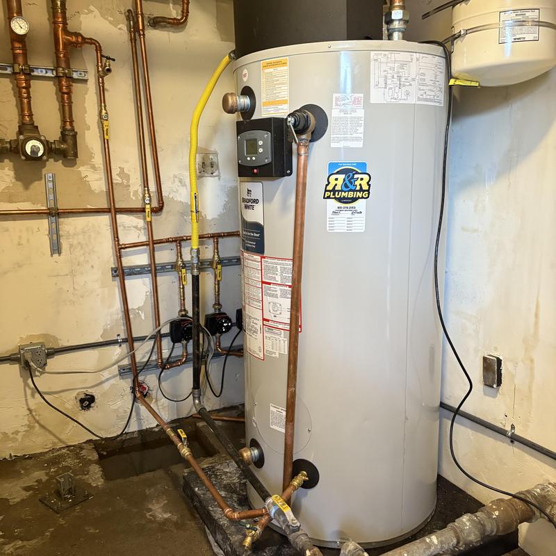 100-gallon natural gas water heater installation