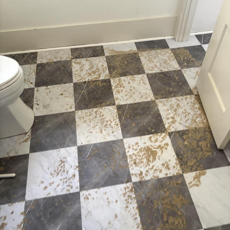Toilet and sewer line location with clay pipe blockage Toilet and sewer line location with clay pipe blockage