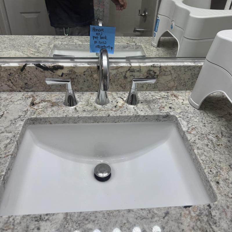 Delta bathroom faucet and granite countertop installation