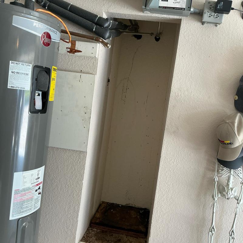 40 gallon electric water heater and new garage pan installation 40 gallon electric water heater and new garage pan installation